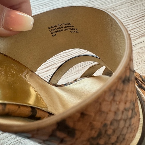 Michael Kors Nadja Platform Open Toe Heels Snakeskin Animal Print Embossed 6 - Picture 6 of 11